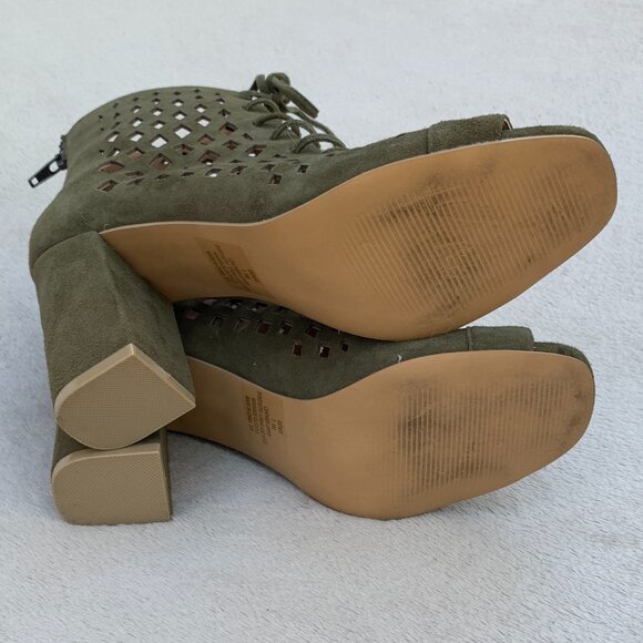 Steve Madden Denay Caged Peep Toe Block Heel Booties - Picture 12 of 13